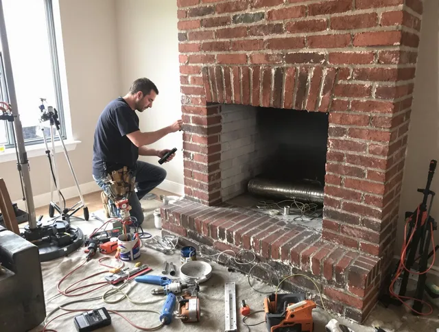 Covina Chimney Sweep specialist finalizing chimney liner service in Covina, CA