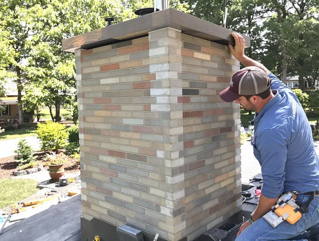 Covina Chimney Sweep completing a modern chimney remodel in Covina, CA