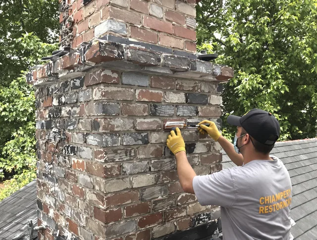 In-progress chimney restoration by Covina Chimney Sweep in Covina, CA