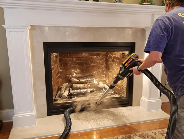 Fireplace cleaning performed by Covina Chimney Sweep in Covina, CA