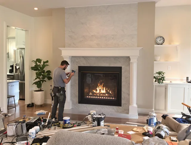 Newly installed fireplace by Covina Chimney Sweep in Covina, CA